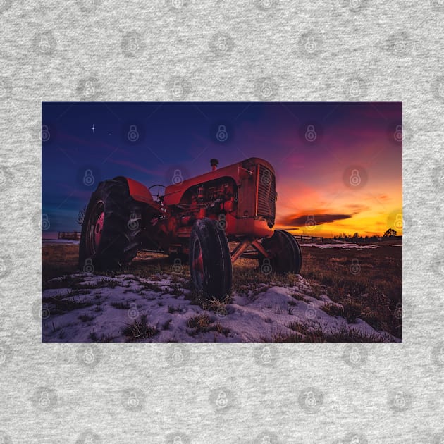 Red Case Tractor Sunset by ElevatedCT